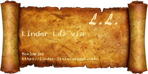 Linder Lívia névjegykártya