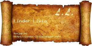 Linder Lívia névjegykártya